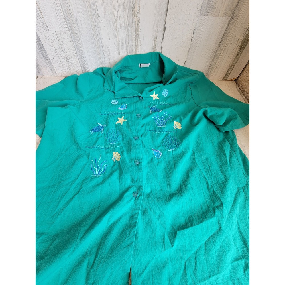 Bon Worth ocean large men's unique vintage button up sea creature shirt